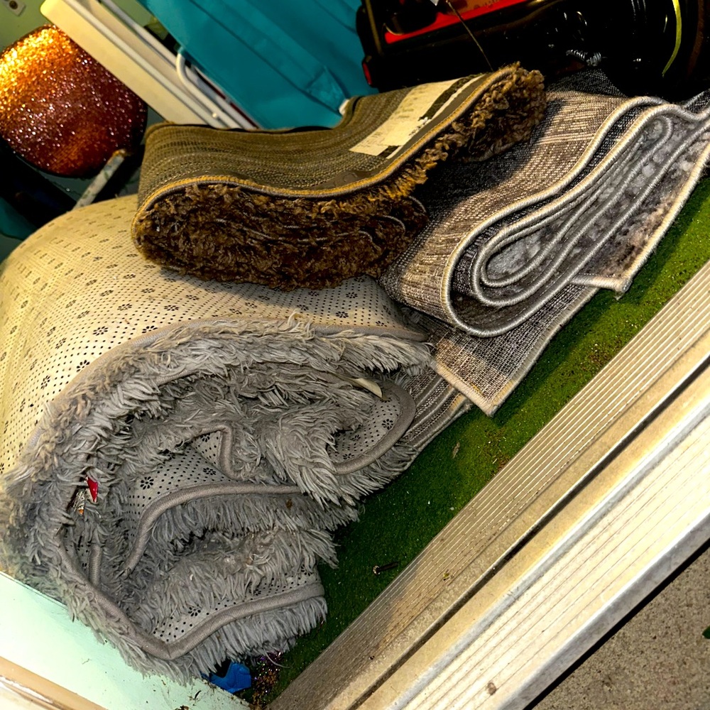 Set of three assorted size runners and area rugs
